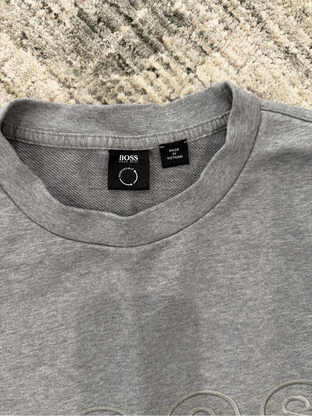 Hugo Boss Gray Embroidered BOSS Crewneck Sweater - Picture 3 of 6
